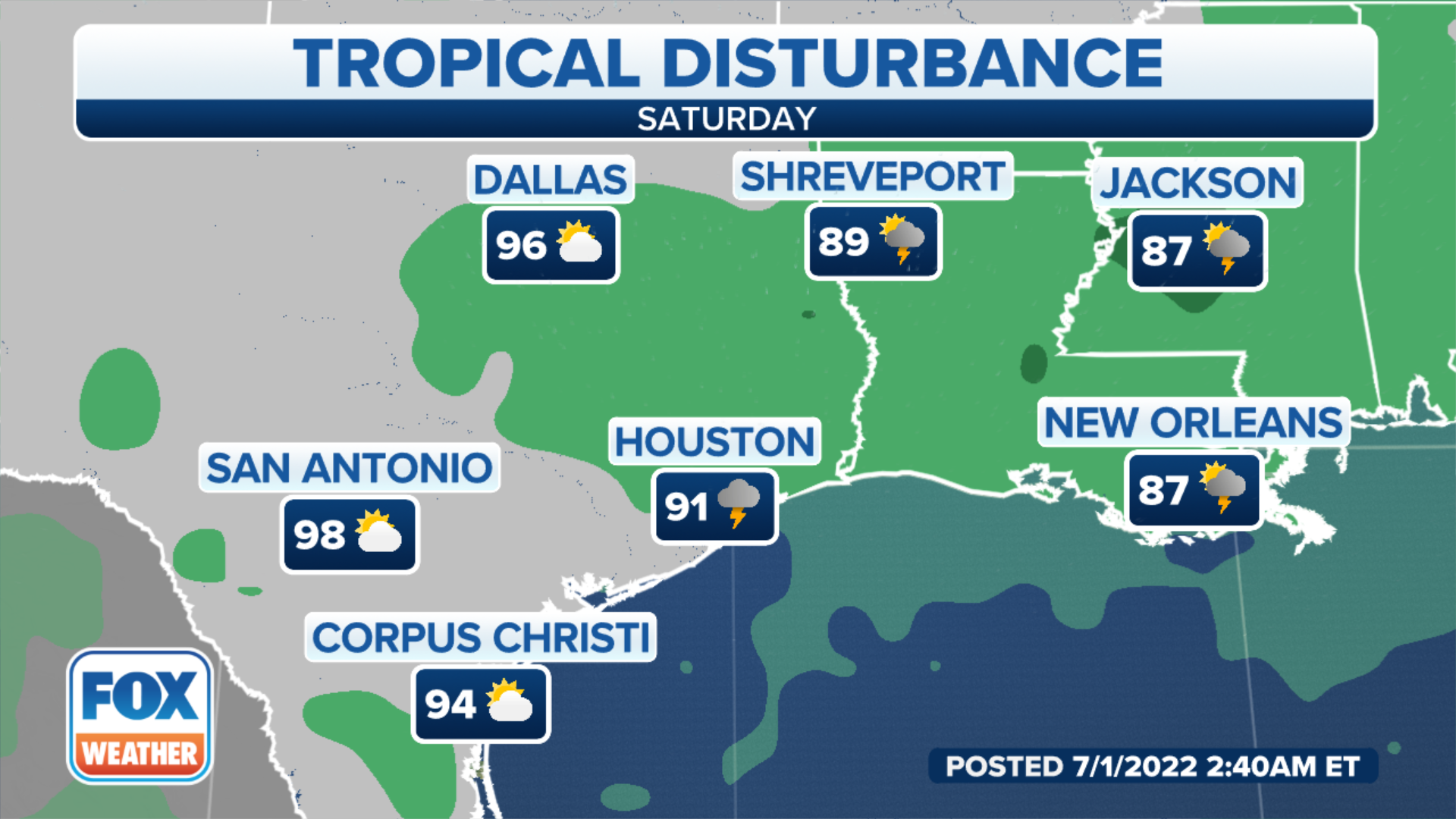 Heavy rain could lead to flooding along the Gulf Coast this week Fox